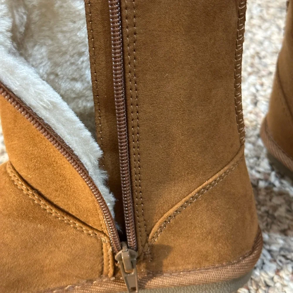 Harper Canyon Tan Faux Suede Fur Lined Winter Boots Kids child Size 12 NWOT‎